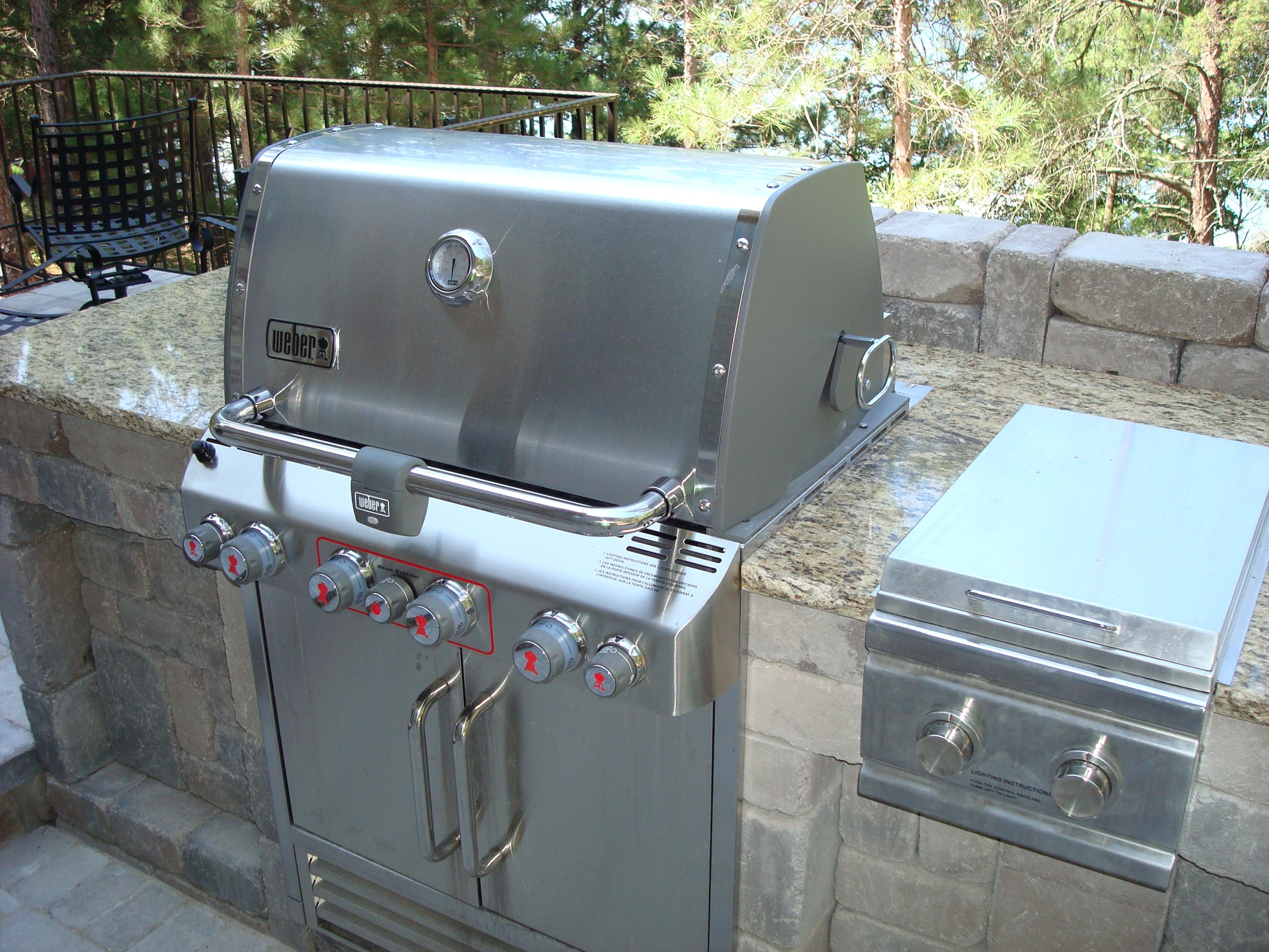 close-up of grill in an outdoor kitchen